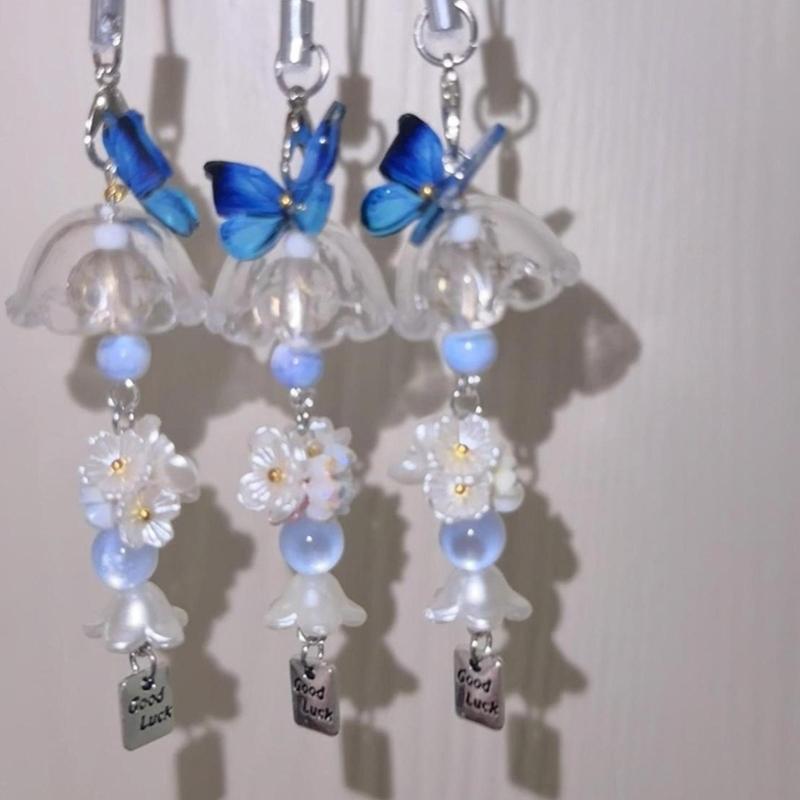 Handmade Acrylic Phone Charm Lanyard Chain Feature Interchangeable Beads For Girls Trendy Jewelry Accessory