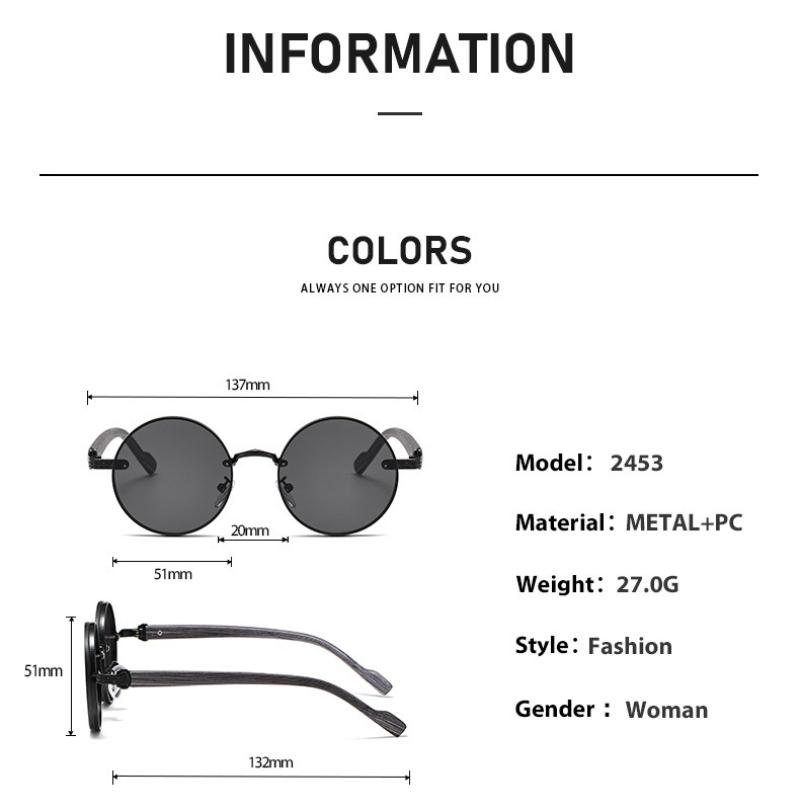 Retro Metal Round Frame Sunglasses Luxury Brand Men Women Fishing Cycling Driving Sun Glasses Outdoor UV400 Goggles