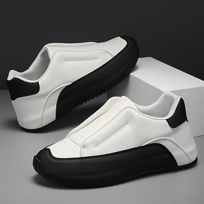 Men's Wear Casual Sports Shoes Black And White Thick-soled Increased Four Seasons All-match Fashion Shoes