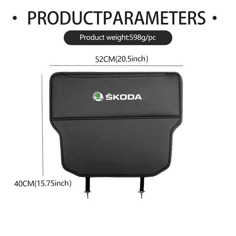 Car Seat Back Protection Anti-Kick Pad Rear Seat Storage Bag For Skoda Fabia 1 2 Octavia A7 RS Superb Rapid Yeti Karoq Vision