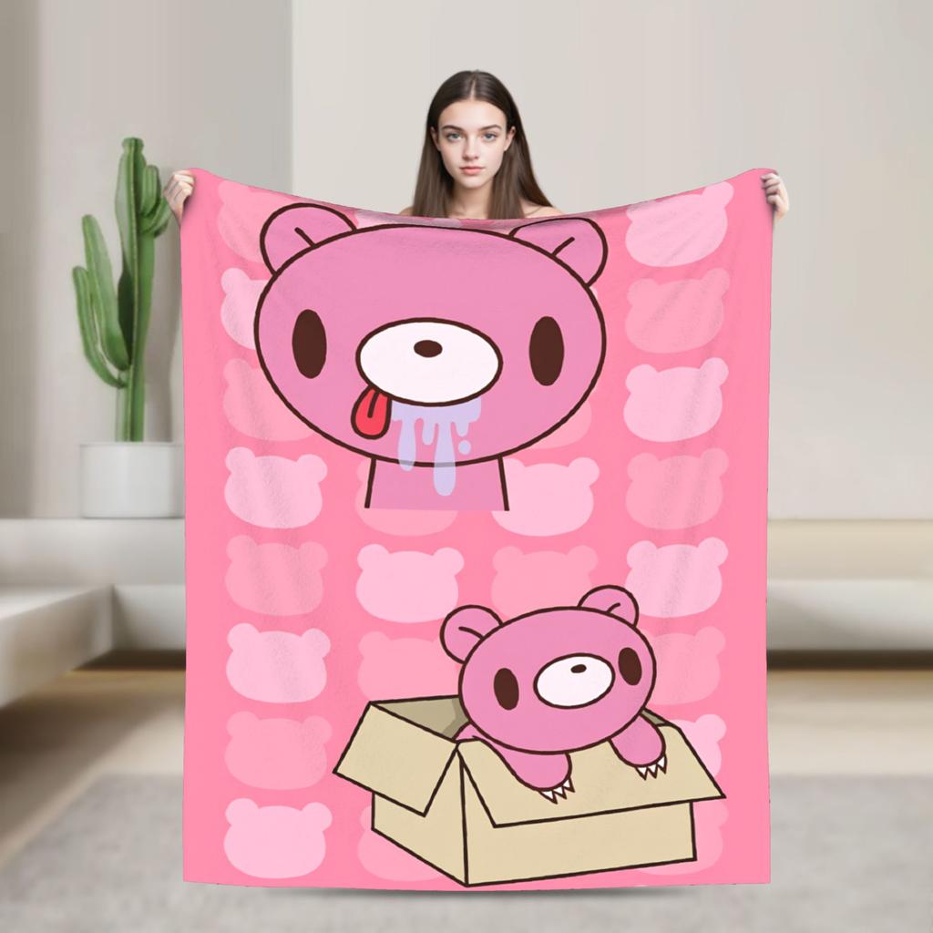 Gloomy Bear Blanket Quality Super Warm Kawaii Bedding Throws Winter Picnic Outdoor Novelty Bedspread