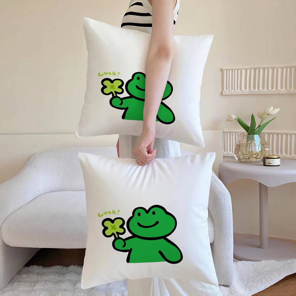 

Lucky Four leaf clover Pillow Case Sofa and Living Room Decorative Cushion Covers Dust-proof and Mite-proof Invisible Zipper 12x12Inch