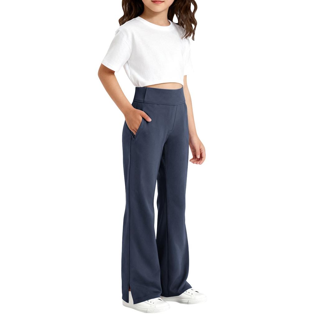 Children's Fashion Slit Micro Horn Casual Pants With Pockets And Sports Pants