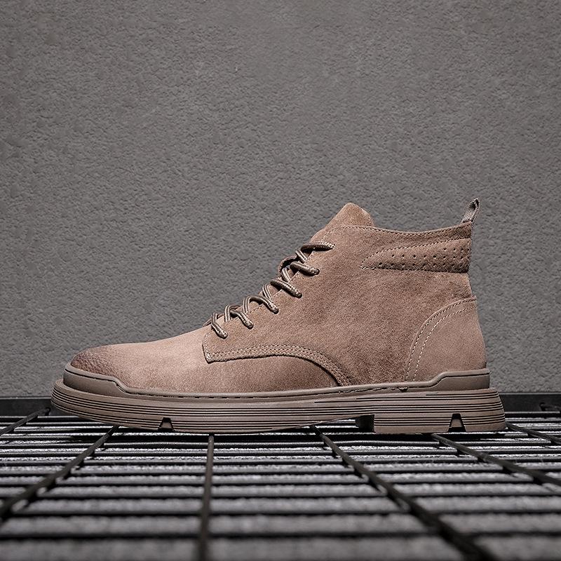 Męskie buty Martin ze skóry naturalnej z wysoką cholewką - Casualowy trend kolekcja wiosenna 2024