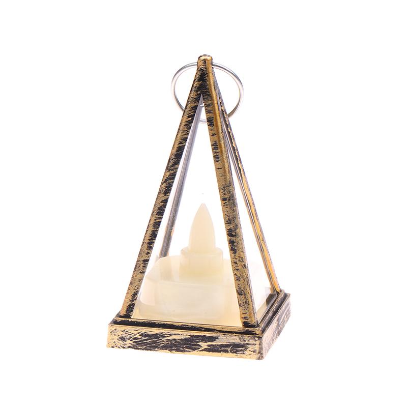 9Cm Mini Led European Triangle Light Simulation Cande Light Dollhouse Miniature Night Lamp Home Model Decor Toy