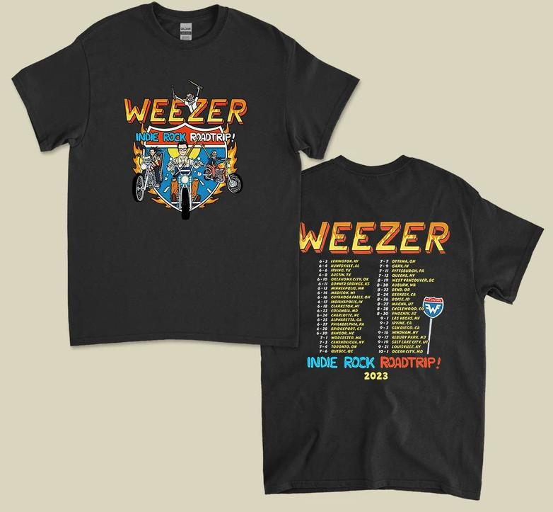 Weezer Indie Rock Roadtrip Tour 2023 Gift For Fan Unisex Tee