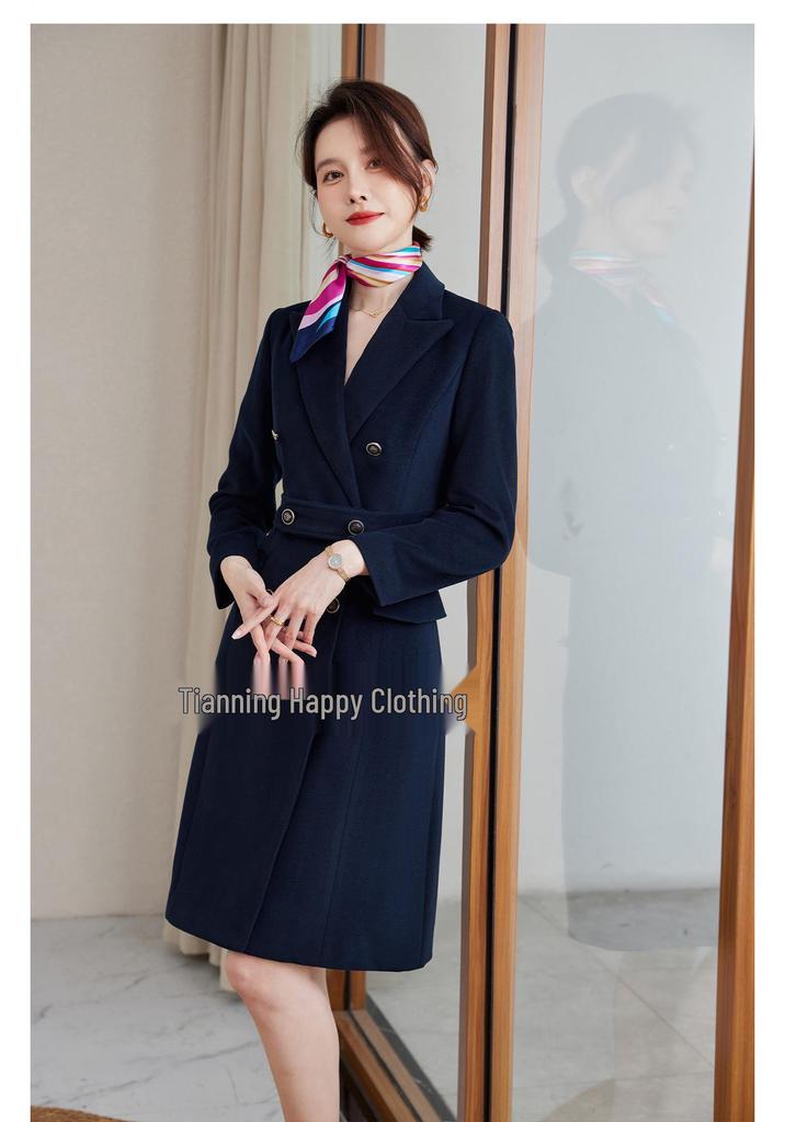 Elegant Women's Wool Coat - Professional Workwear for Office and Reception.