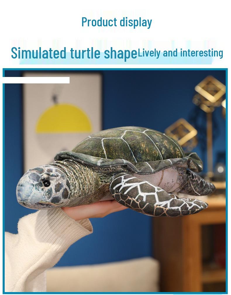 Sea Turtle Plush Pillow Toy - Marine Animal Doll for Kids