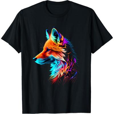 Vibrant Fox Head Art T-Shirt