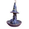 Meditating Witch Garden Bird Witch Wild Bird Feeder Purple Hat Seeds Tray