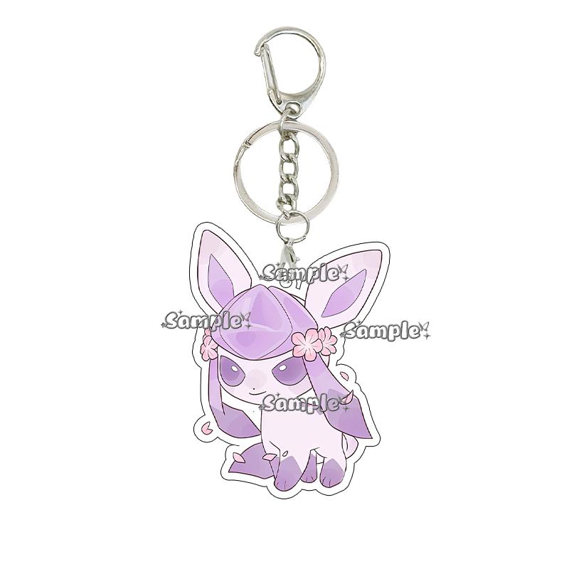 Anime Cartoon Umbreon Eevee Espeon Acrylic Keychain Key Chain Ring Backpack Charm Accessories Homemade Pendant Gift for Friends