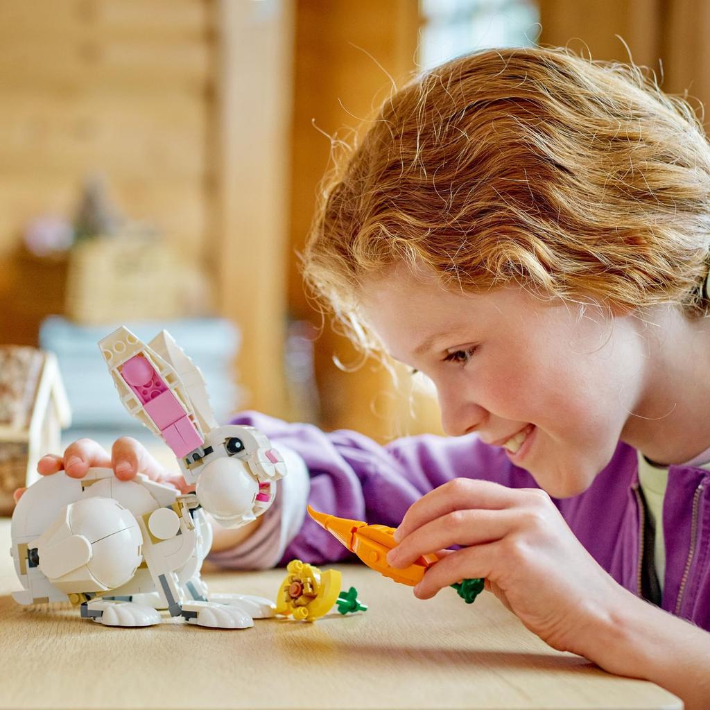 LEGO Creator Expert White Rabbit Toy Present Birthday Block Christmas Girls Boys Children 8 Years Old 9 Years Old 10 Years Old Elementary School
