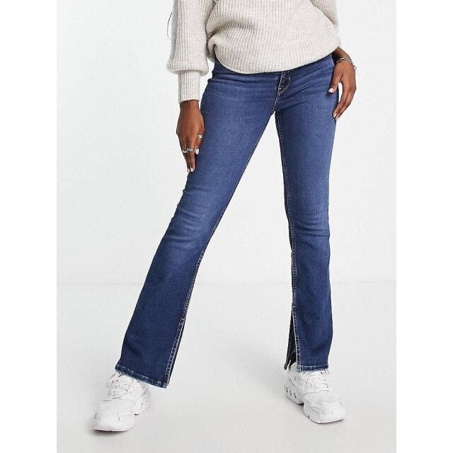 

Синие джинсы с высокой посадкой и разрезом Levi s 725