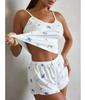 2025 Spring & Summer Women's Breathable Printed Pajama Set - New European & American Style