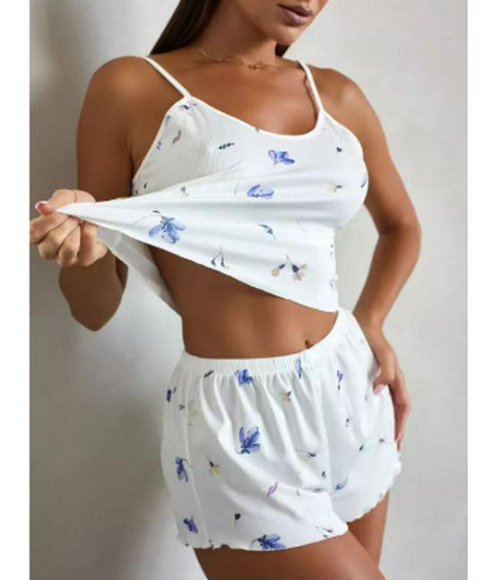 2025 Spring & Summer Women's Breathable Printed Pajama Set - New European & American Style