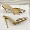 Hohe Qualität 8/10/12cm Stiletto High Heels Mules Damen Lackleder Hochzeit Braut Glitzernde Mules Luxus Designerschuhe für Damen