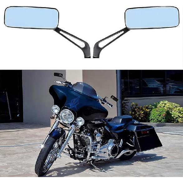 Chrome Oval Shape Motorcycle Mirrors,Upgrade Rearview Motorcycle Mirrors Compatible with Harley Road King Softail Street Glide Electra Dyna And More