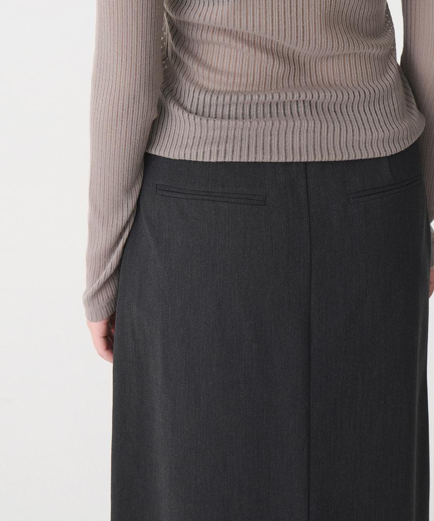 Musinsa Standard Woman Women'S Low-Waist Half-Pleated Maxi Skirt [Charcoal Gray]