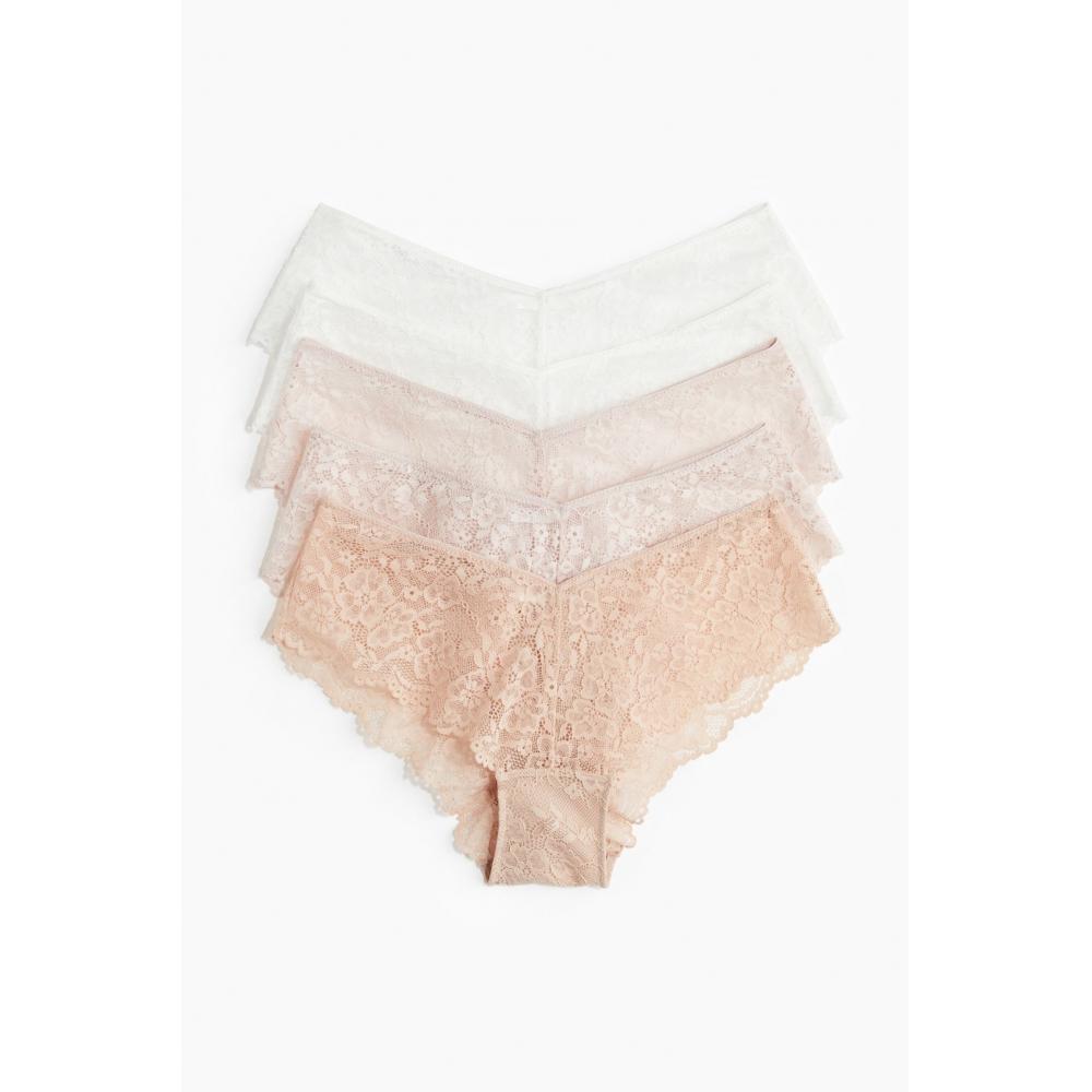 

HM Lace Hipster Комплект из 5 трусиков Пудровый Розовый Белый Бежевый