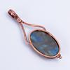 Ovaler Natürlicher Labradorit Kupfer Elektrogeformt Bester Freund Geschenk Anhänger Schmuck V-51
