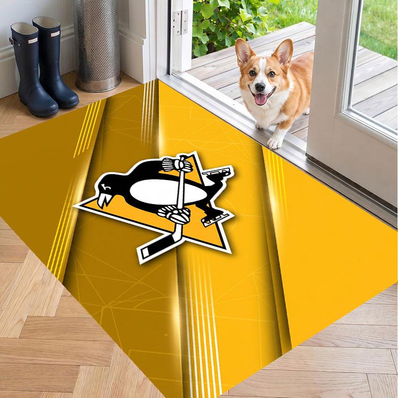 Soft Floor Carpet Pittsburgh Penguins Pattern Area Rug Decorative Mat For Home Room Decoration
