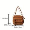 Simple Corduroy Crossbody Bag Fashionable Solid Color Casual Cloth Bags Vintage Casual Adjustable Unisex Shoulder Crossbody Bag