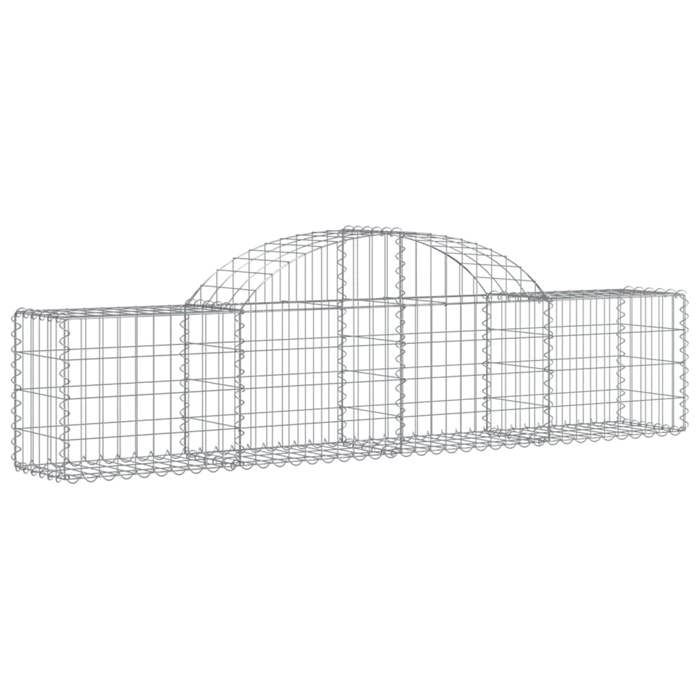 VidaXL Paniers à gabions arqués 4 pcs 200x30x40/60 cm Fer galvanisé, gabion, cage de gabion, panier de mur de gabion, mur de 3146049