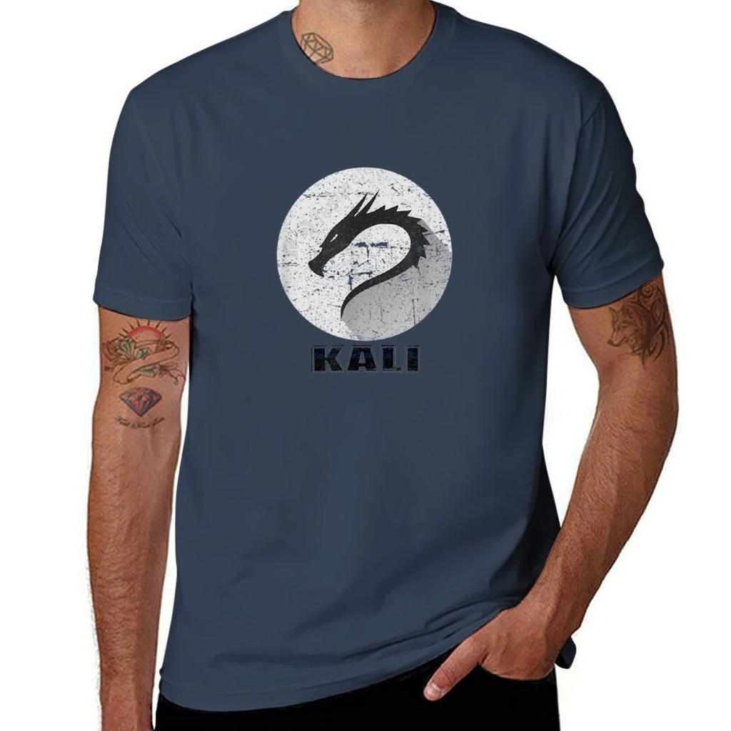 Kali Linux Tee Scratched Tagline Dragon Open Source Os Tshirt Urban Style Casual Short Sleeve Top