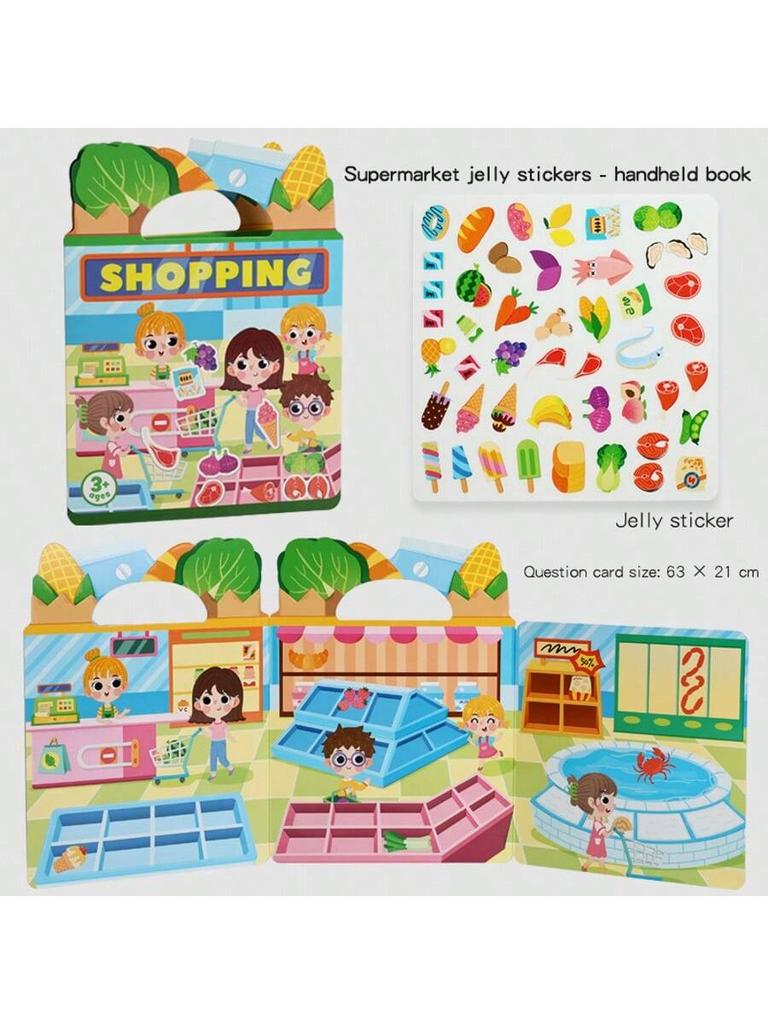 Reusable Sticker Books for Kids, 6 Sets Travel Removable Toddler Sticker Books for 3 4 5 Year Old Girls Boys Birthday Gifts Educ