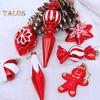 4/6/8/12 Pcs Christmas Ball Ornaments Star Cane Lollipop Cupcake Hanging Decoration for Xmas Tree Home Indoor Decor