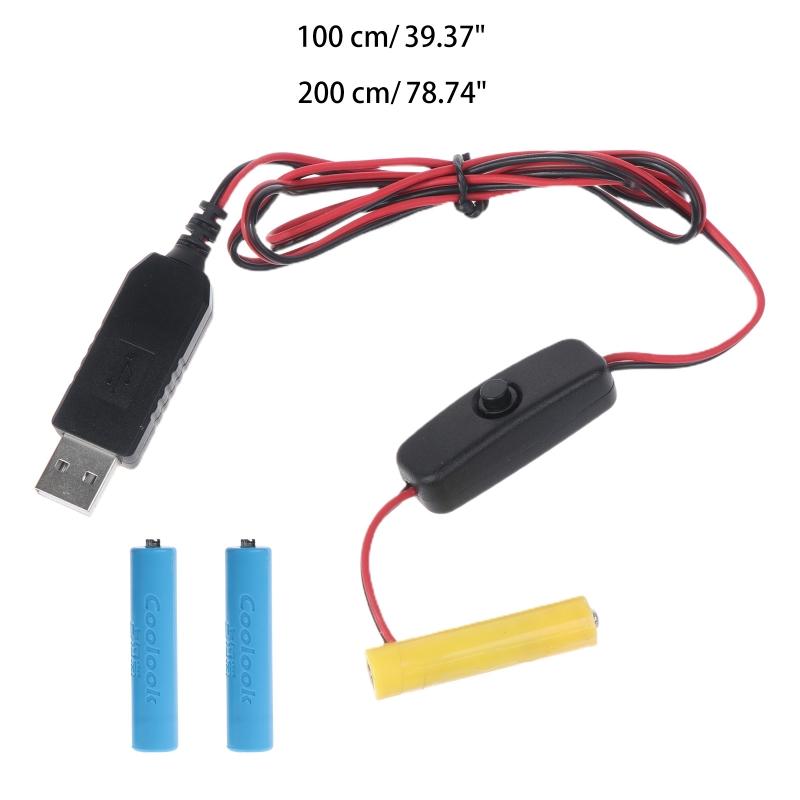 Universal 4.5V LR03 USB Power Converters Battery Eliminators Replace 3pcs LR03 Battery for LED Light Radio Toys with Switches