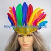Indian Headdress Sequin Feather Hairband for Festivals and Masquerades
