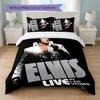 Set Copripiumino Elvis Presley 3 Pezzi 1 Copripiumino e 2 Federe Biancheria da Letto Morbida per Camera da Letto Domestica