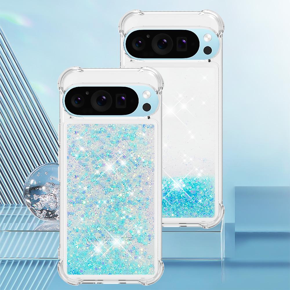 Bling Glitter Clear Liquid Quicksand Phone Case for Google Pixel 10 Pro XL 9 8 Pro 10A 9A 8A 7A Airbag Anti-drop Shockproof Protect Cover Funda