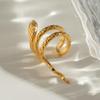 Elegant 18k Gold Hammered Snake-Shaped Ear Cuff Earrings