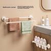 Modern Stainless Steel Double Towel Bar With Load Capacity For Bathroom Storage
