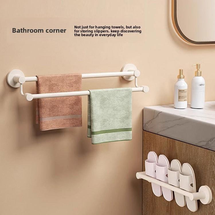 Modern Stainless Steel Double Towel Bar With Load Capacity For Bathroom Storage