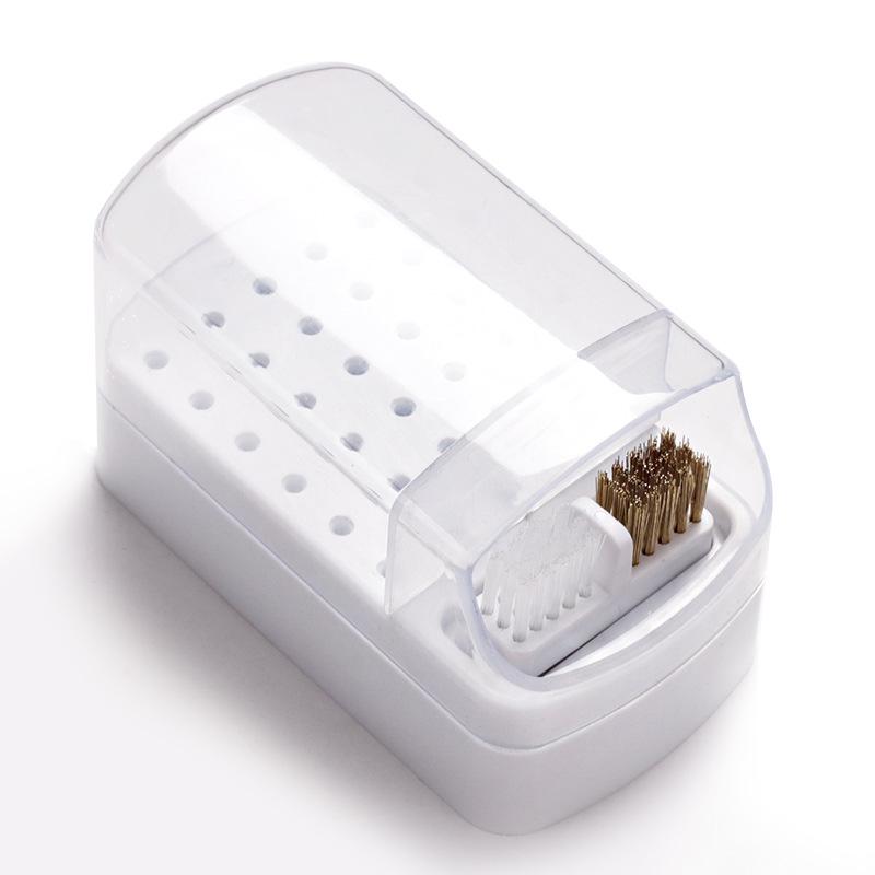 30-Hole Nail Art Grinding Head Cleaner and Storage Box