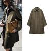 Fall and Winter New Women's Clothing British Style Minimalist Easiest for Match Single Breasted Long-Sleeved Lapel Coat Outwear 7522251