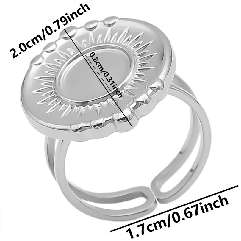 Geometric Round Oval Heart Blank Base Settings DIY Stainless Steel Rings For Women Men Accessories Adjustable Open Ring Jewelry