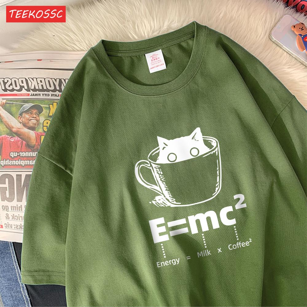 A Cup Of Kitten Is Equivalent To A Lattecotton Women TShirts Cartoons Prints Tops Soft ONeck Oversize T Shirt Summer Clothes