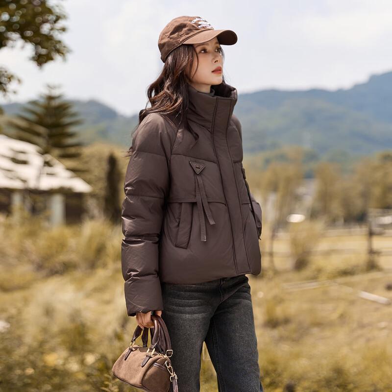Demana Damen Kurze Daunen-Pufferjacke 90% Daunen