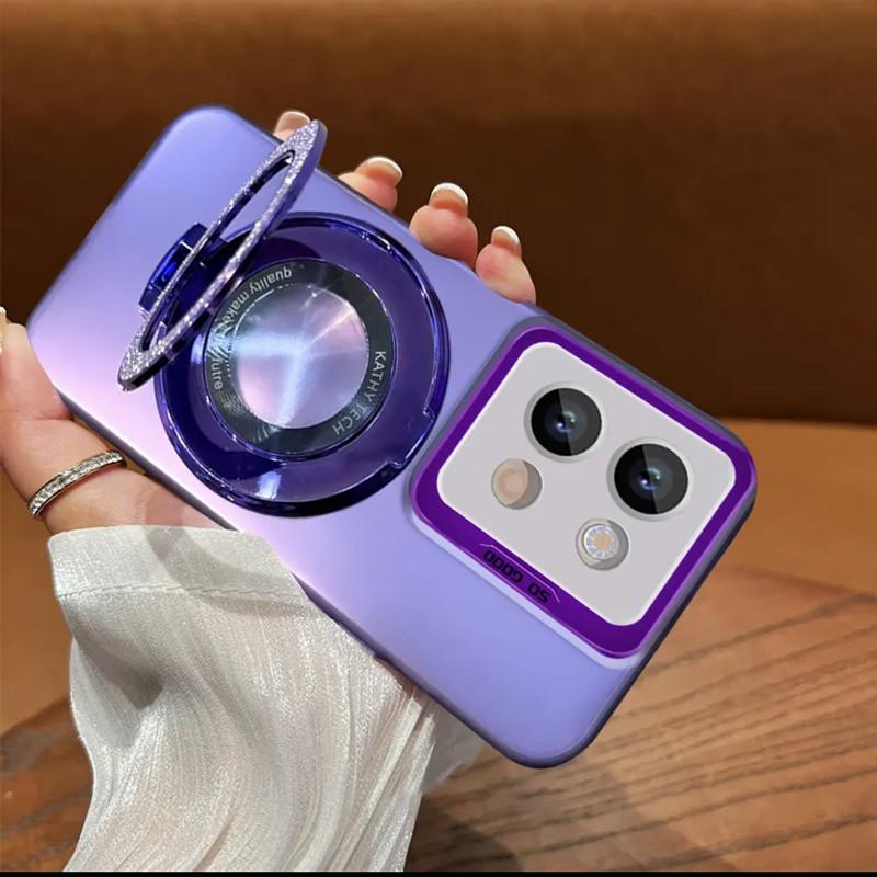 Aurora Magnetic CD Ring Holder Phone Case For Xiaomi Redmi Note 9 10 11 12 13 Pro Plus 4G 5G 13C 12C 9S 10S 11S 12S Turbo3 Cover