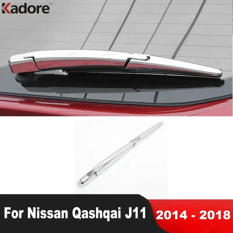 For Nissan Qashqai J11 2014-2016 2017 2018 Chrome Car Rear Window Wiper Cover Trim Tail Windshield Wipers Arm Blade Accessories