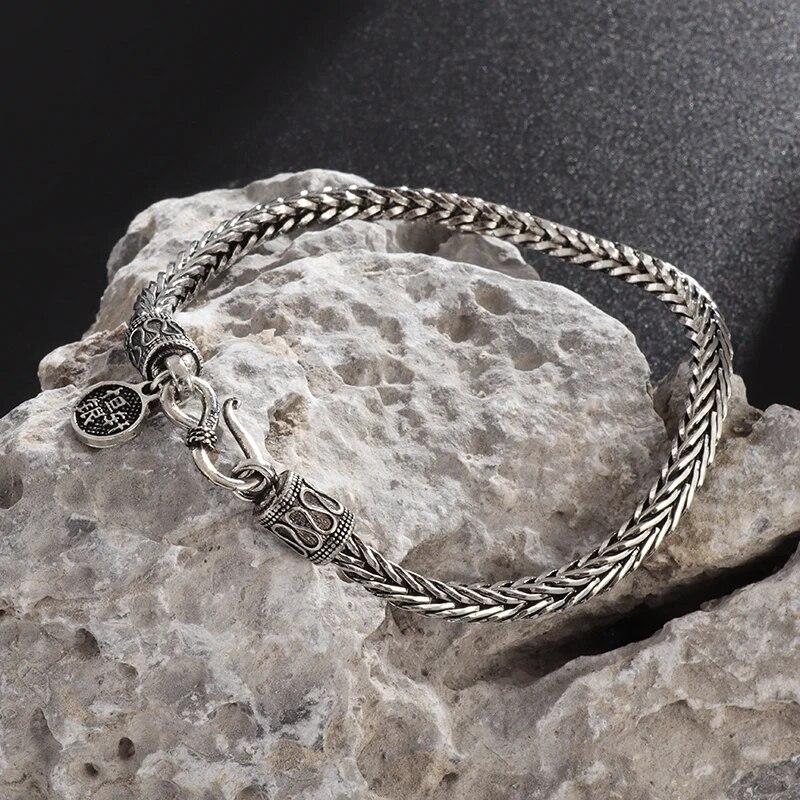 Retro Punk Kölinkedja Metallarmband för Män Kvinnor Mode Personlighet Cool Motorcykel Rockåkare Smycken Gåva