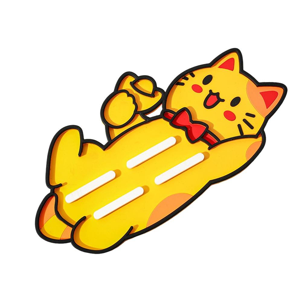 

Portable Lucky Cat Pot Lid Storage Mat Cartoon Non-slip Countertop Drain Mat PVC Reusable Heat Insulation Mat Material: PVC жёлтый