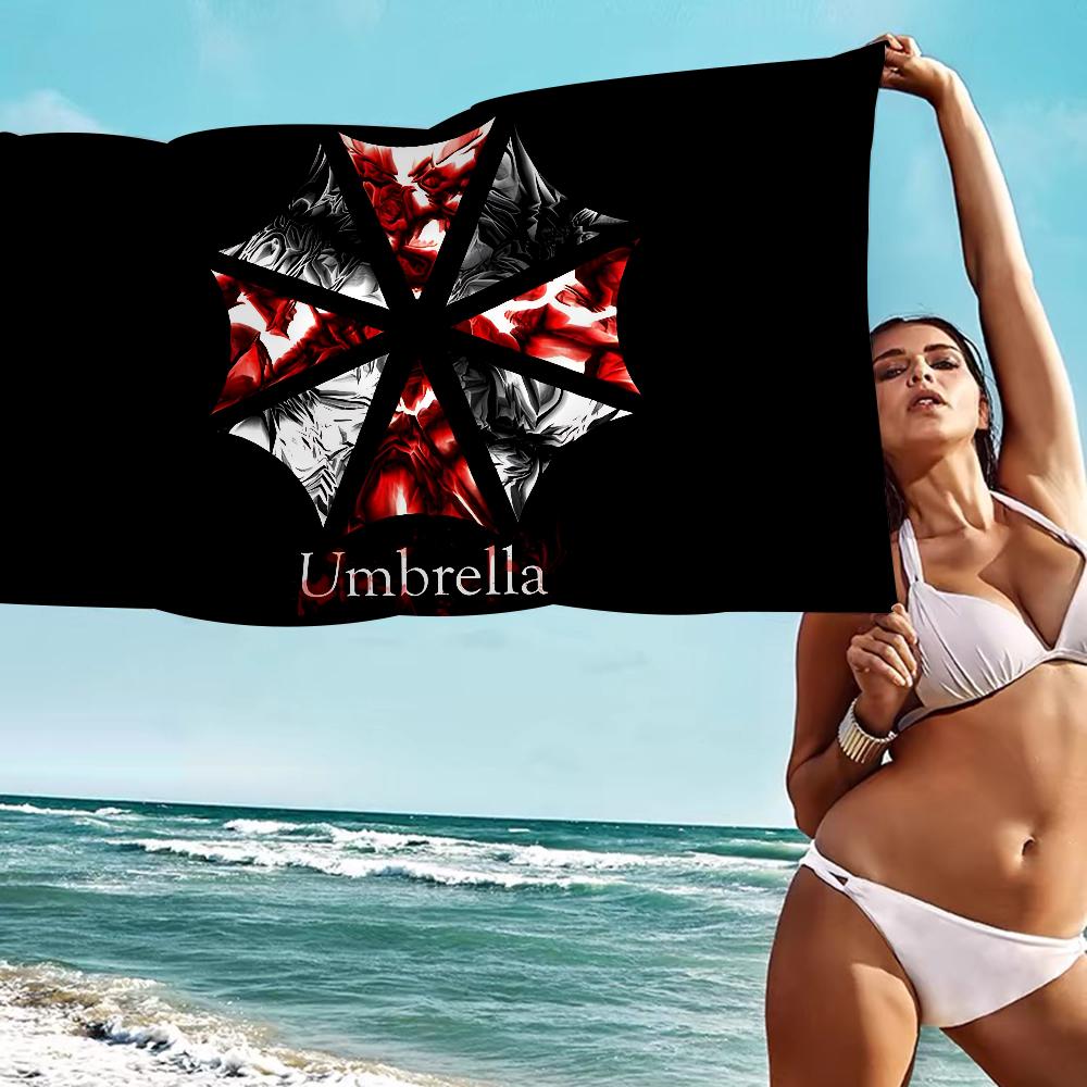 R-resident E-evil Umbrella Us TroopsS Microfiber Printed Beach Towel Mountain Climbing Beach Swimming Absorbent Soft Towel