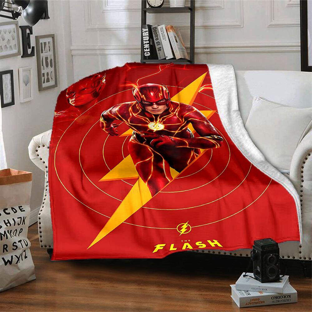 1pc Flash superhero Blanket Lightweight Flannel Throw For Sofa, Bed, Travel, Livingroom, Office, Couch, Chair, And Bed