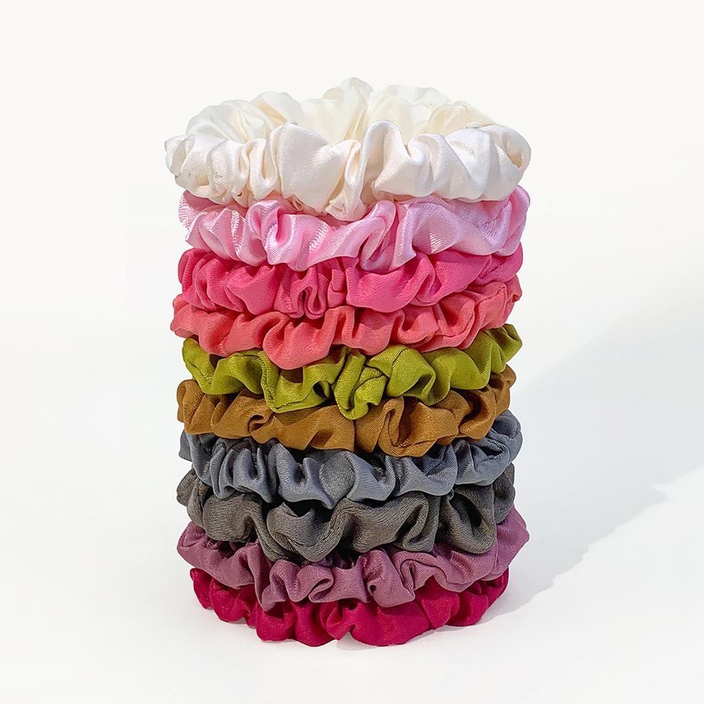 10pcs/Set Girls Hair Accessories Fabric Loop Hair Rope Headwear Hair Bands Women Hair Tie Satin Silk Scrunchies Simple Hair Tie