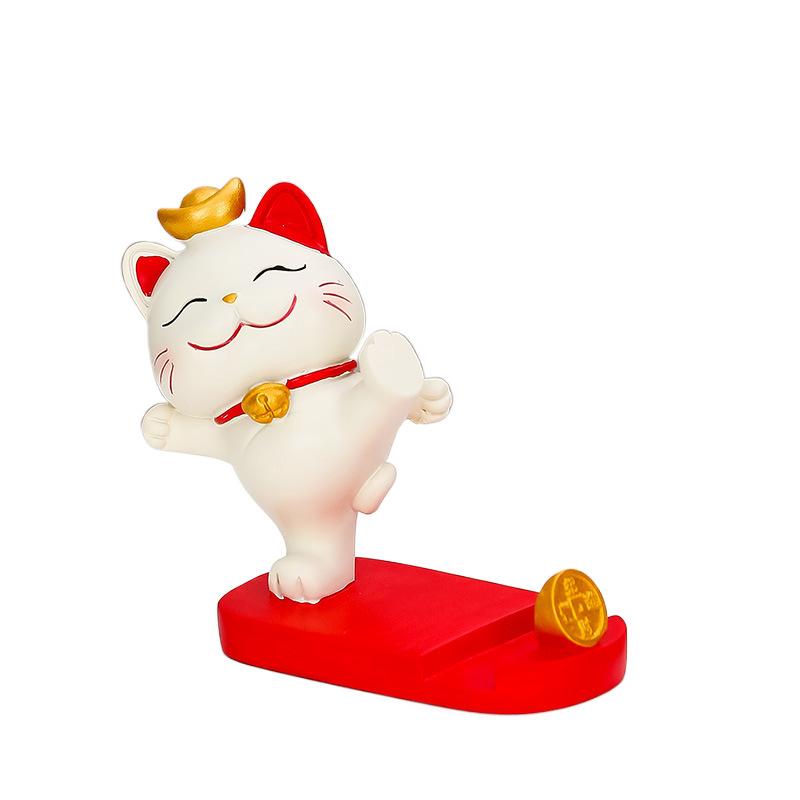 Cute Mobile Phone Stand Decoration Cute Maneki Neko Resin Office DeskCute Gift Decoration